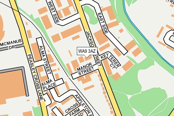 WA9 3AZ map - OS OpenMap – Local (Ordnance Survey) WA9 3AZ map - OS OpenMap – Local (Ordnance Survey)