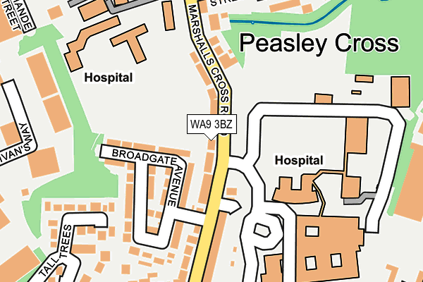 WA9 3BZ map - OS OpenMap – Local (Ordnance Survey) WA9 3BZ map - OS OpenMap – Local (Ordnance Survey)