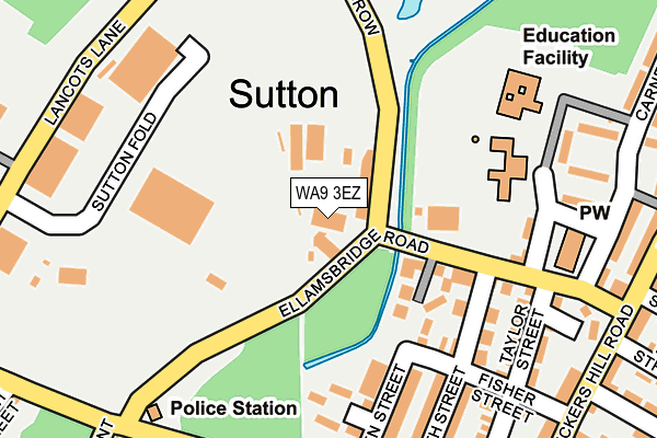 WA9 3EZ map - OS OpenMap – Local (Ordnance Survey)