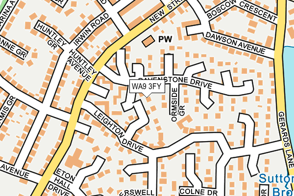 WA9 3FY map - OS OpenMap – Local (Ordnance Survey) WA9 3FY map - OS OpenMap – Local (Ordnance Survey)