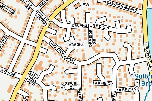 WA9 3FZ map - OS OpenMap – Local (Ordnance Survey) WA9 3FZ map - OS OpenMap – Local (Ordnance Survey)