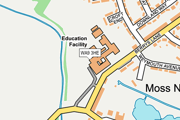 WA9 3HE map - OS OpenMap – Local (Ordnance Survey) WA9 3HE map - OS OpenMap – Local (Ordnance Survey)