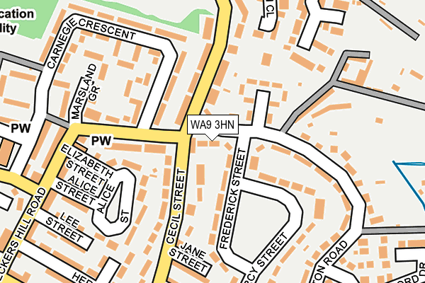 WA9 3HN map - OS OpenMap – Local (Ordnance Survey) WA9 3HN map - OS OpenMap – Local (Ordnance Survey)