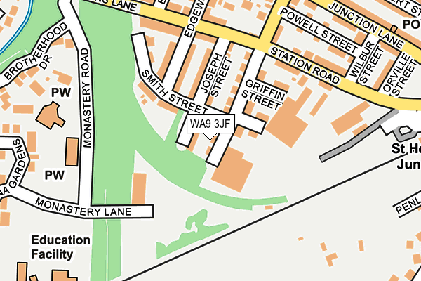 WA9 3JF map - OS OpenMap – Local (Ordnance Survey) WA9 3JF map - OS OpenMap – Local (Ordnance Survey)