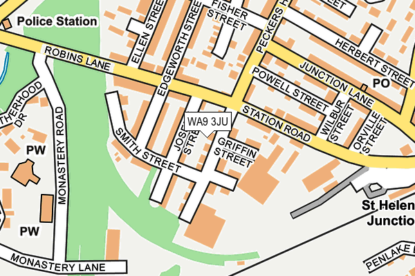 WA9 3JU map - OS OpenMap – Local (Ordnance Survey) WA9 3JU map - OS OpenMap – Local (Ordnance Survey)