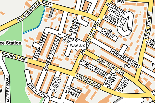 WA9 3JZ map - OS OpenMap – Local (Ordnance Survey) WA9 3JZ map - OS OpenMap – Local (Ordnance Survey)