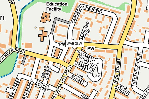 WA9 3LW map - OS OpenMap – Local (Ordnance Survey) WA9 3LW map - OS OpenMap – Local (Ordnance Survey)