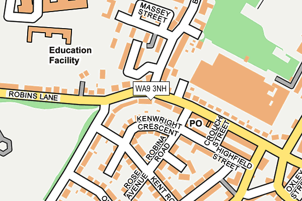 WA9 3NH map - OS OpenMap – Local (Ordnance Survey) WA9 3NH map - OS OpenMap – Local (Ordnance Survey)