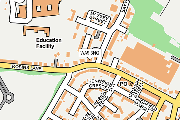 WA9 3NQ map - OS OpenMap – Local (Ordnance Survey) WA9 3NQ map - OS OpenMap – Local (Ordnance Survey)