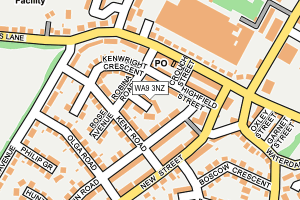 WA9 3NZ map - OS OpenMap – Local (Ordnance Survey) WA9 3NZ map - OS OpenMap – Local (Ordnance Survey)