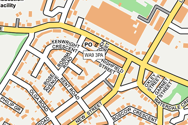 WA9 3PA map - OS OpenMap – Local (Ordnance Survey) WA9 3PA map - OS OpenMap – Local (Ordnance Survey)