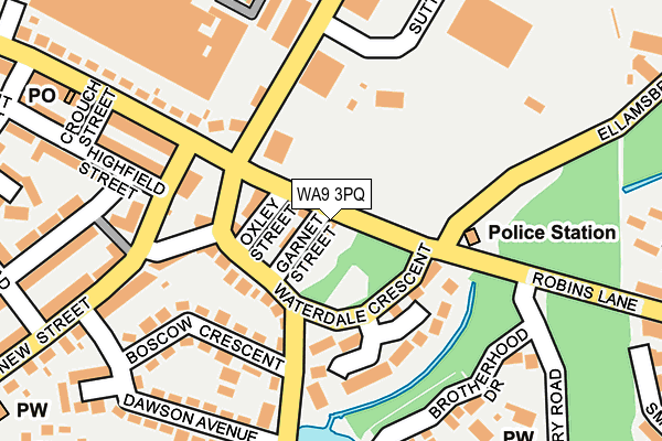 WA9 3PQ map - OS OpenMap – Local (Ordnance Survey) WA9 3PQ map - OS OpenMap – Local (Ordnance Survey)