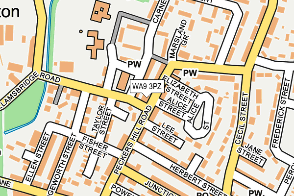 WA9 3PZ map - OS OpenMap – Local (Ordnance Survey) WA9 3PZ map - OS OpenMap – Local (Ordnance Survey)
