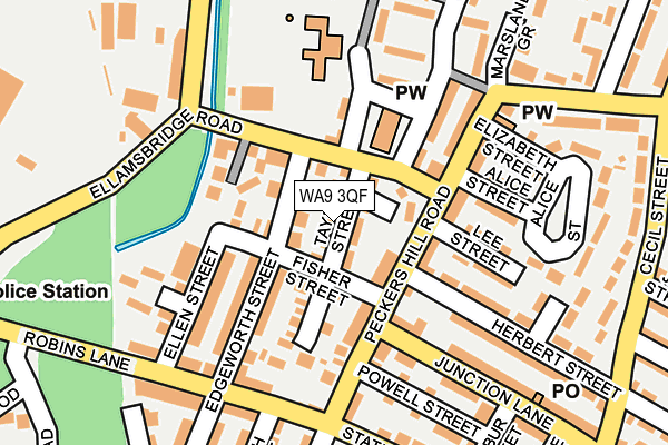 WA9 3QF map - OS OpenMap – Local (Ordnance Survey) WA9 3QF map - OS OpenMap – Local (Ordnance Survey)