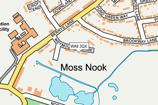 WA9 3QX map - OS OpenMap – Local (Ordnance Survey) WA9 3QX map - OS OpenMap – Local (Ordnance Survey)
