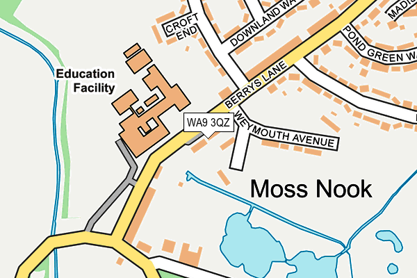 WA9 3QZ map - OS OpenMap – Local (Ordnance Survey) WA9 3QZ map - OS OpenMap – Local (Ordnance Survey)