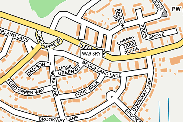 WA9 3RY map - OS OpenMap – Local (Ordnance Survey) WA9 3RY map - OS OpenMap – Local (Ordnance Survey)
