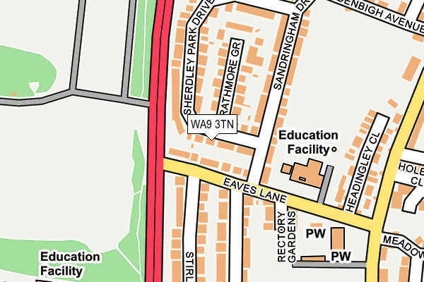 WA9 3TN map - OS OpenMap – Local (Ordnance Survey) WA9 3TN map - OS OpenMap – Local (Ordnance Survey)