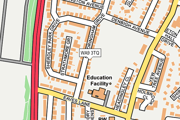 WA9 3TQ map - OS OpenMap – Local (Ordnance Survey) WA9 3TQ map - OS OpenMap – Local (Ordnance Survey)