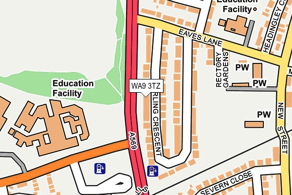 WA9 3TZ map - OS OpenMap – Local (Ordnance Survey) WA9 3TZ map - OS OpenMap – Local (Ordnance Survey)