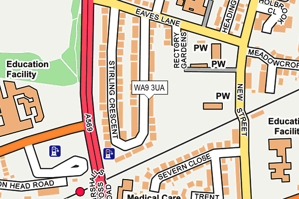 WA9 3UA map - OS OpenMap – Local (Ordnance Survey) WA9 3UA map - OS OpenMap – Local (Ordnance Survey)