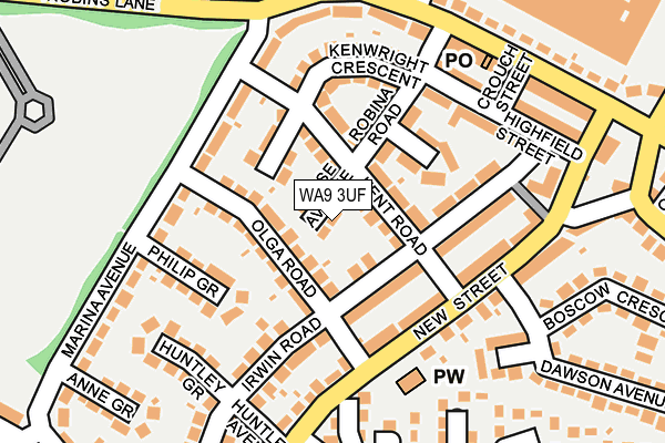 WA9 3UF map - OS OpenMap – Local (Ordnance Survey) WA9 3UF map - OS OpenMap – Local (Ordnance Survey)