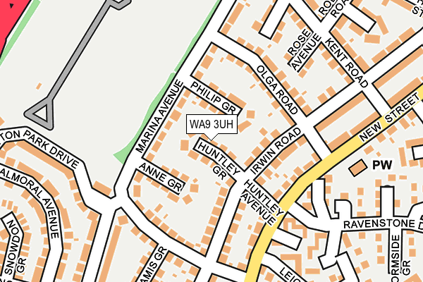 WA9 3UH map - OS OpenMap – Local (Ordnance Survey) WA9 3UH map - OS OpenMap – Local (Ordnance Survey)