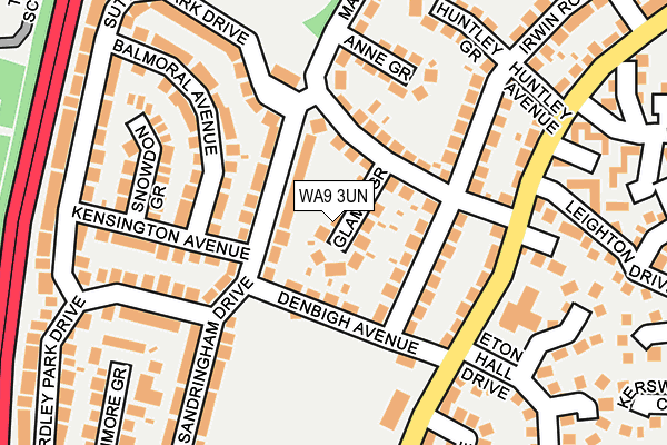 WA9 3UN map - OS OpenMap – Local (Ordnance Survey) WA9 3UN map - OS OpenMap – Local (Ordnance Survey)