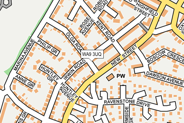 WA9 3UQ map - OS OpenMap – Local (Ordnance Survey) WA9 3UQ map - OS OpenMap – Local (Ordnance Survey)