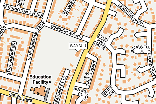 WA9 3UU map - OS OpenMap – Local (Ordnance Survey) WA9 3UU map - OS OpenMap – Local (Ordnance Survey)