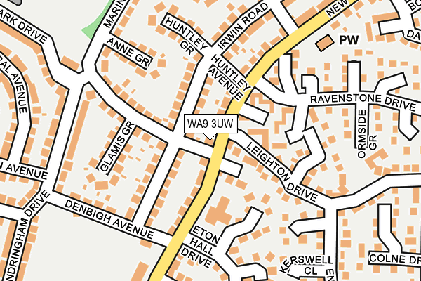 WA9 3UW map - OS OpenMap – Local (Ordnance Survey) WA9 3UW map - OS OpenMap – Local (Ordnance Survey)
