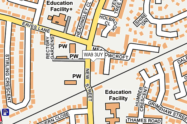 WA9 3UY map - OS OpenMap – Local (Ordnance Survey)