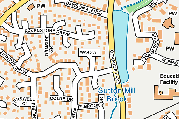 WA9 3WL map - OS OpenMap – Local (Ordnance Survey) WA9 3WL map - OS OpenMap – Local (Ordnance Survey)