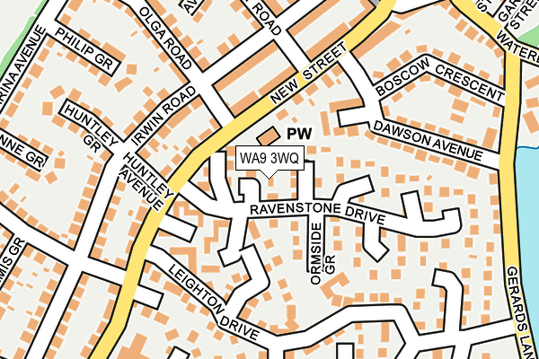 WA9 3WQ map - OS OpenMap – Local (Ordnance Survey) WA9 3WQ map - OS OpenMap – Local (Ordnance Survey)