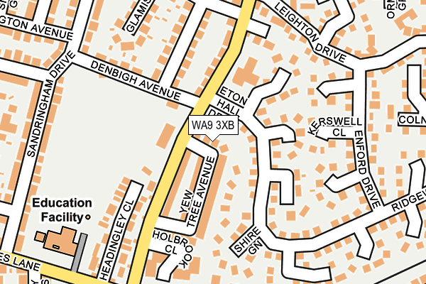 WA9 3XB map - OS OpenMap – Local (Ordnance Survey) WA9 3XB map - OS OpenMap – Local (Ordnance Survey)