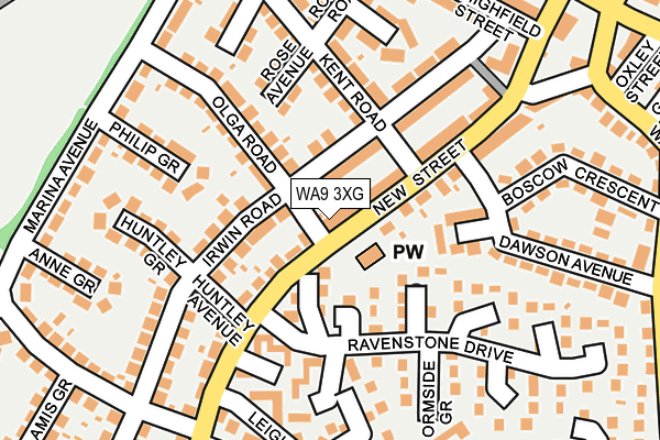 WA9 3XG map - OS OpenMap – Local (Ordnance Survey) WA9 3XG map - OS OpenMap – Local (Ordnance Survey)