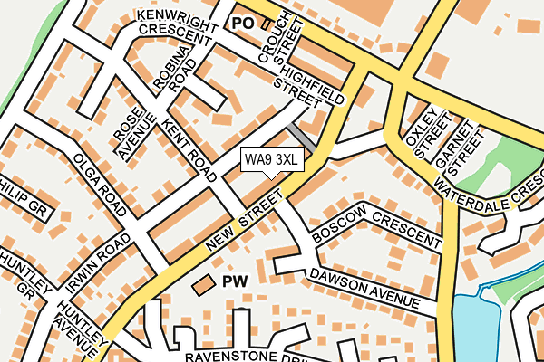 WA9 3XL map - OS OpenMap – Local (Ordnance Survey) WA9 3XL map - OS OpenMap – Local (Ordnance Survey)