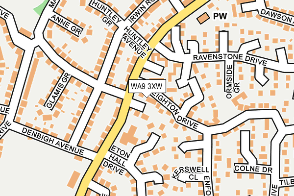 WA9 3XW map - OS OpenMap – Local (Ordnance Survey) WA9 3XW map - OS OpenMap – Local (Ordnance Survey)