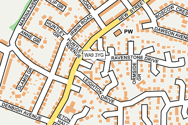 WA9 3YG map - OS OpenMap – Local (Ordnance Survey) WA9 3YG map - OS OpenMap – Local (Ordnance Survey)