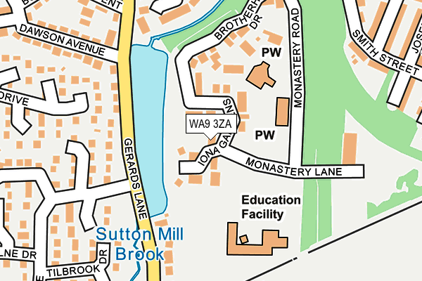 WA9 3ZA map - OS OpenMap – Local (Ordnance Survey) WA9 3ZA map - OS OpenMap – Local (Ordnance Survey)