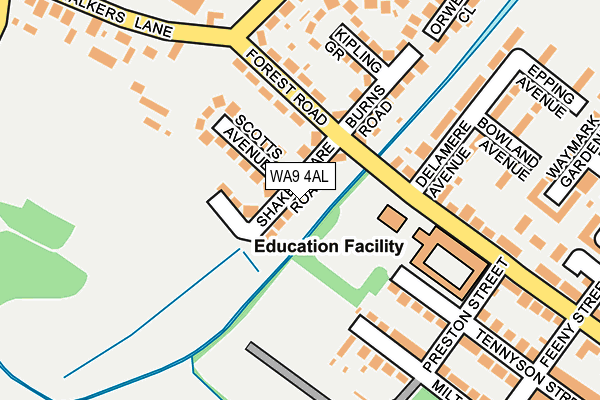 WA9 4AL map - OS OpenMap – Local (Ordnance Survey) WA9 4AL map - OS OpenMap – Local (Ordnance Survey)