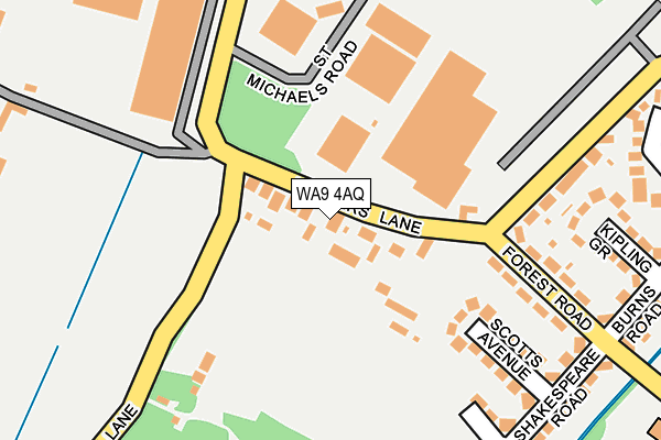 WA9 4AQ map - OS OpenMap – Local (Ordnance Survey) WA9 4AQ map - OS OpenMap – Local (Ordnance Survey)