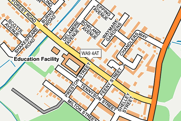WA9 4AT map - OS OpenMap – Local (Ordnance Survey) WA9 4AT map - OS OpenMap – Local (Ordnance Survey)