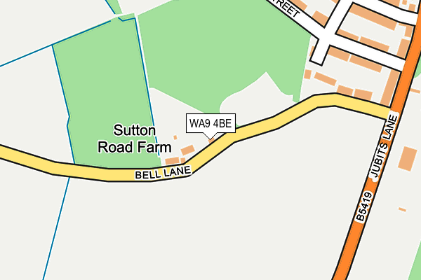 WA9 4BE map - OS OpenMap – Local (Ordnance Survey) WA9 4BE map - OS OpenMap – Local (Ordnance Survey)