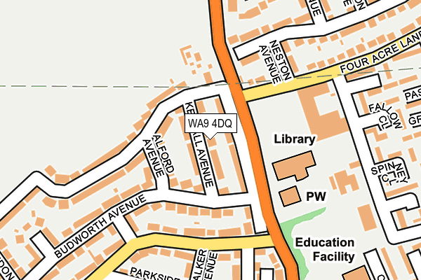 WA9 4DQ map - OS OpenMap – Local (Ordnance Survey) WA9 4DQ map - OS OpenMap – Local (Ordnance Survey)