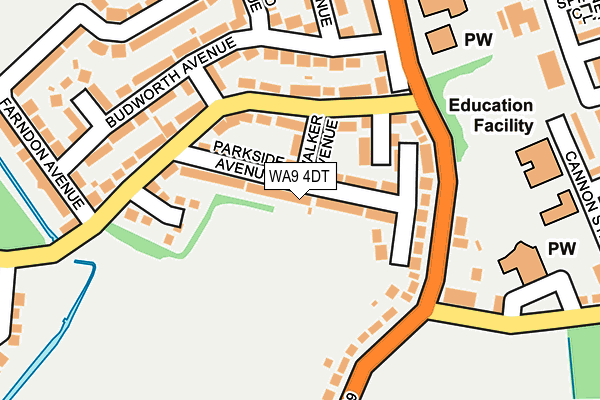 WA9 4DT map - OS OpenMap – Local (Ordnance Survey) WA9 4DT map - OS OpenMap – Local (Ordnance Survey)