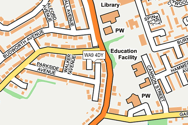 WA9 4DY map - OS OpenMap – Local (Ordnance Survey) WA9 4DY map - OS OpenMap – Local (Ordnance Survey)