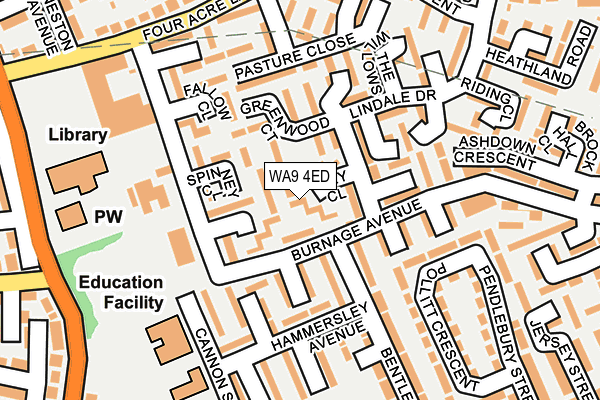 WA9 4ED map - OS OpenMap – Local (Ordnance Survey) WA9 4ED map - OS OpenMap – Local (Ordnance Survey)