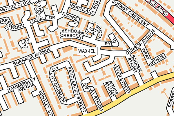 WA9 4EL map - OS OpenMap – Local (Ordnance Survey) WA9 4EL map - OS OpenMap – Local (Ordnance Survey)