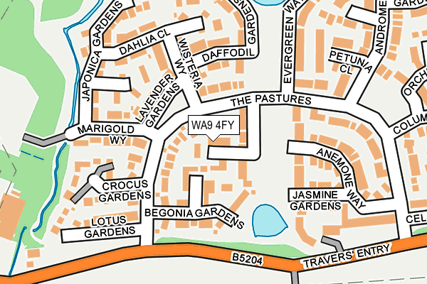 WA9 4FY map - OS OpenMap – Local (Ordnance Survey) WA9 4FY map - OS OpenMap – Local (Ordnance Survey)
